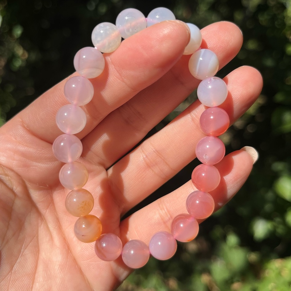 10mm beautiful strechable‎ Yanyuan agate multicolored bracelet